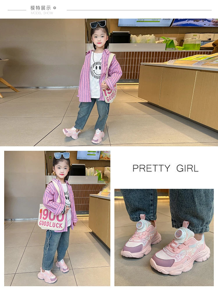 Kids Shoes For  Girls Fashion Children Casual Shoes Non-slip Sneakers