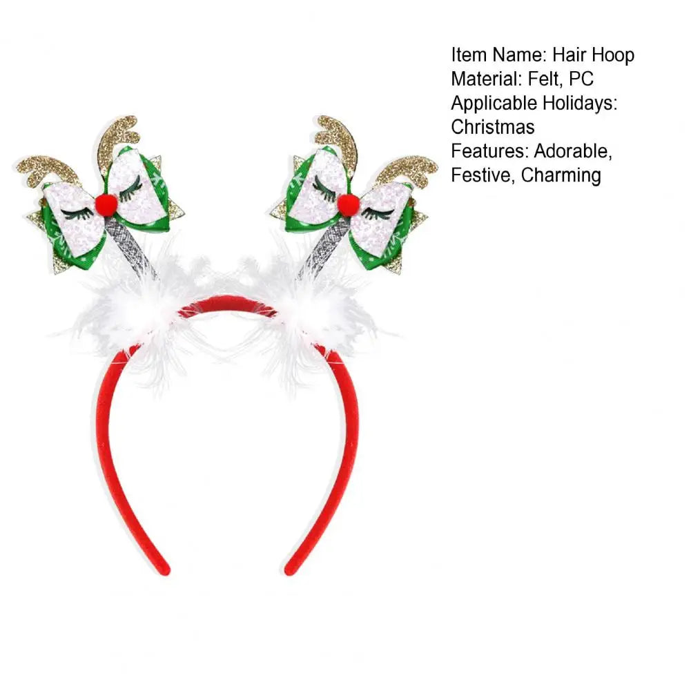 Christmas Headbands Snowman Reindeer Antler Headband Santa Hat Antlers Hair Hoop Plastic Festive Holiday Headbands