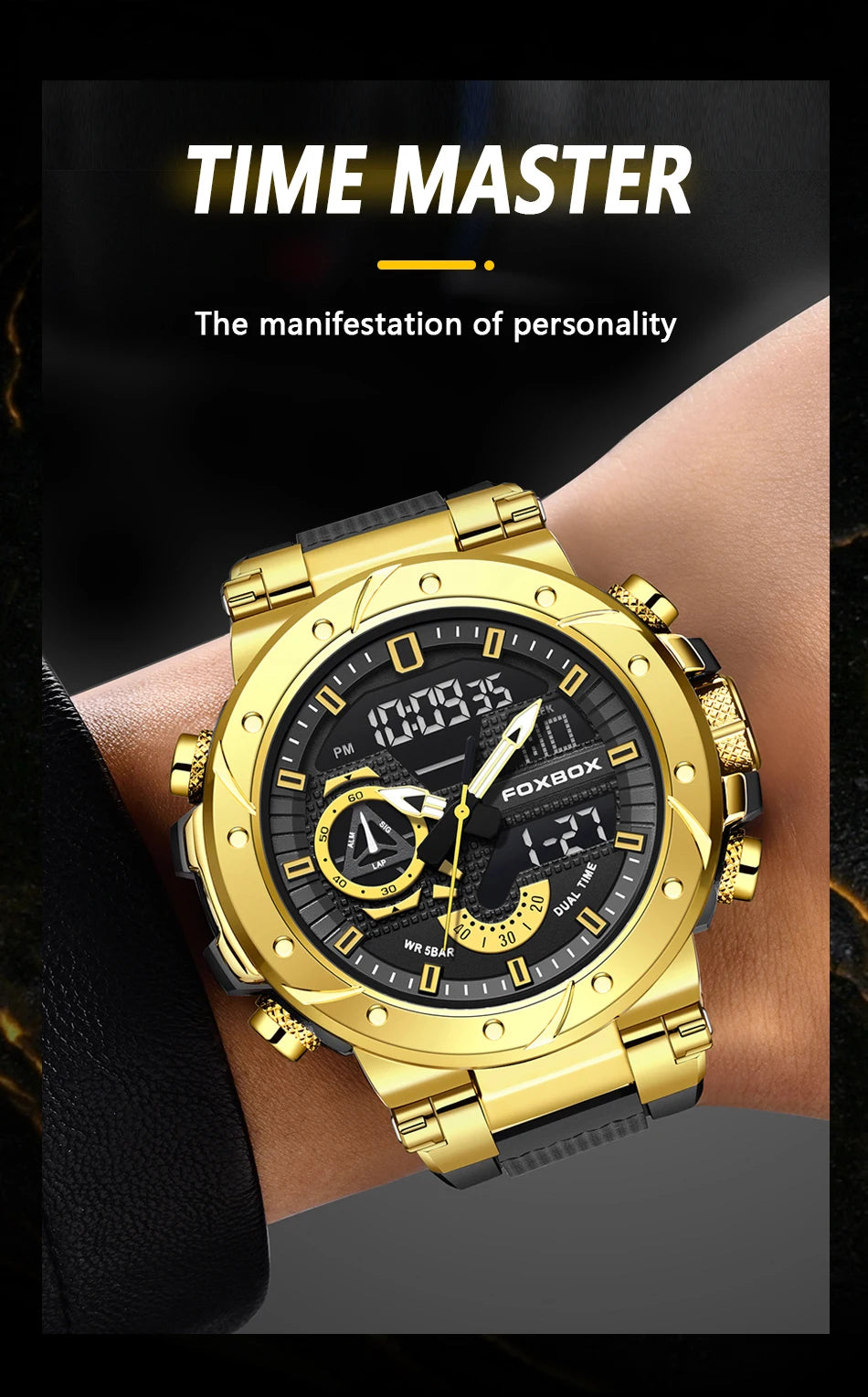 LIGE Top Brand Men Digital Watch Military Watches Fashion Sports Waterproof Dual Display Quartz Wristwatches Relogio Masculino
