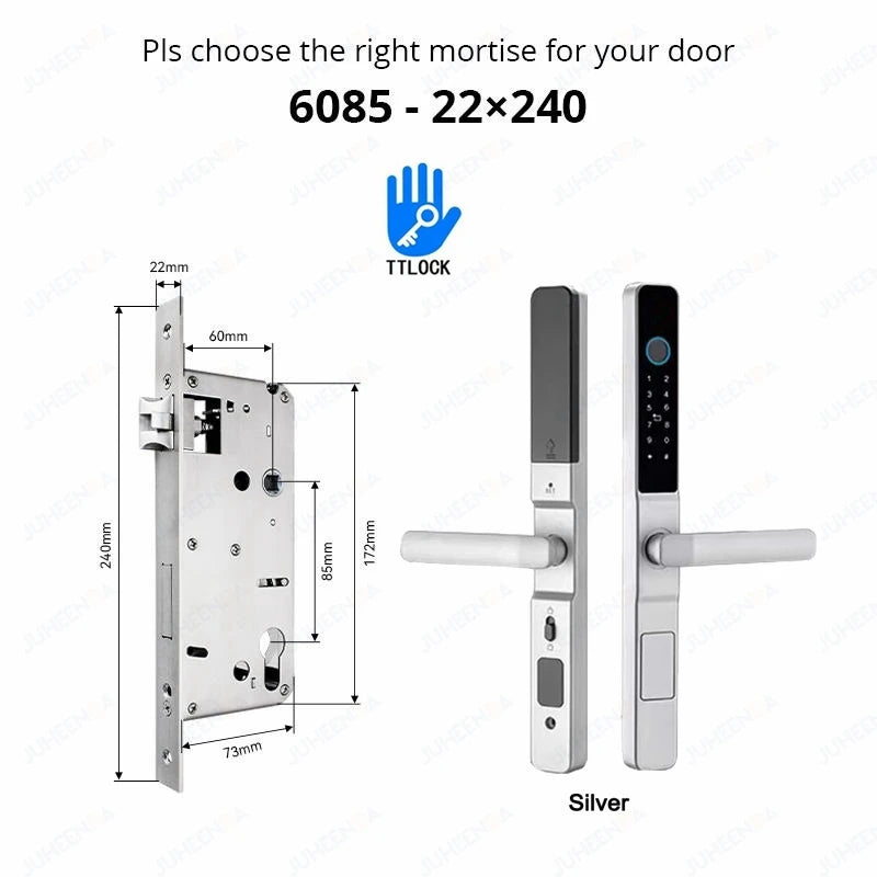 Waterproof Sliding Door Smart Lock TTLock App Alexa Fingerprint Digital Code RFID Card Anti-Lock Aluminum Glass Electronic Lock