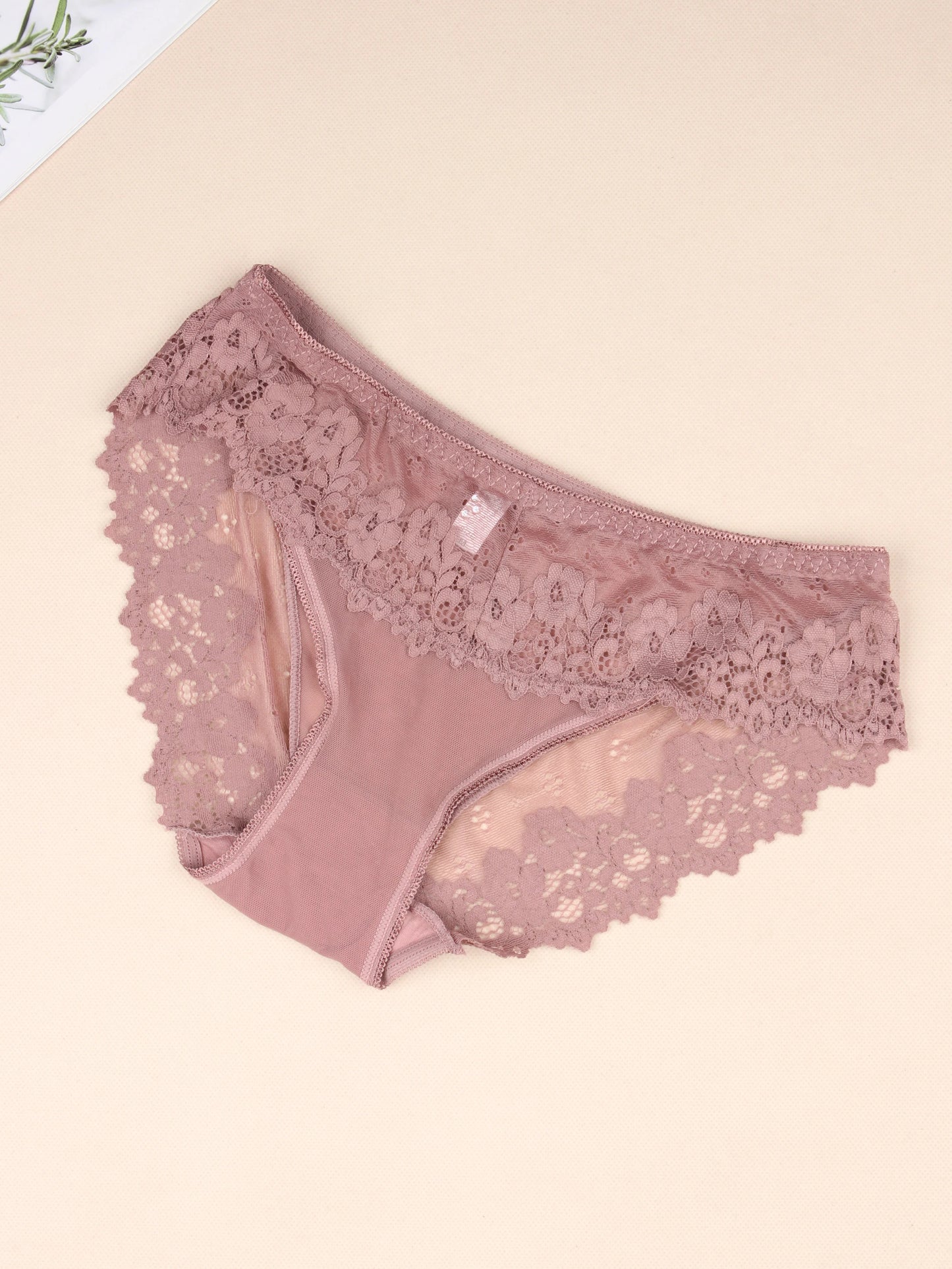 4 PCS Women Brazilian Panties Lace Sexy Girls Underwear Stretchy Solid Color Briefs Female Hollow Out Breathable Underpants