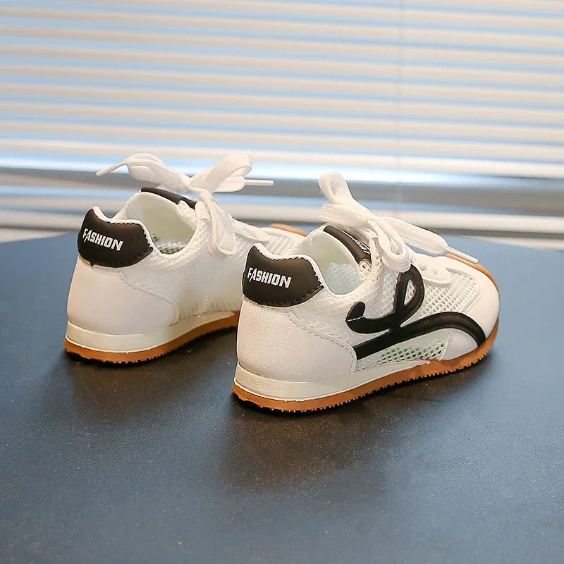 Children's Sneakers Four Seasons 3-18 Years Old Mesh Breathable Boys Girls Tennis Shoes Blue Hundred Non-slip Kids Single Shoes