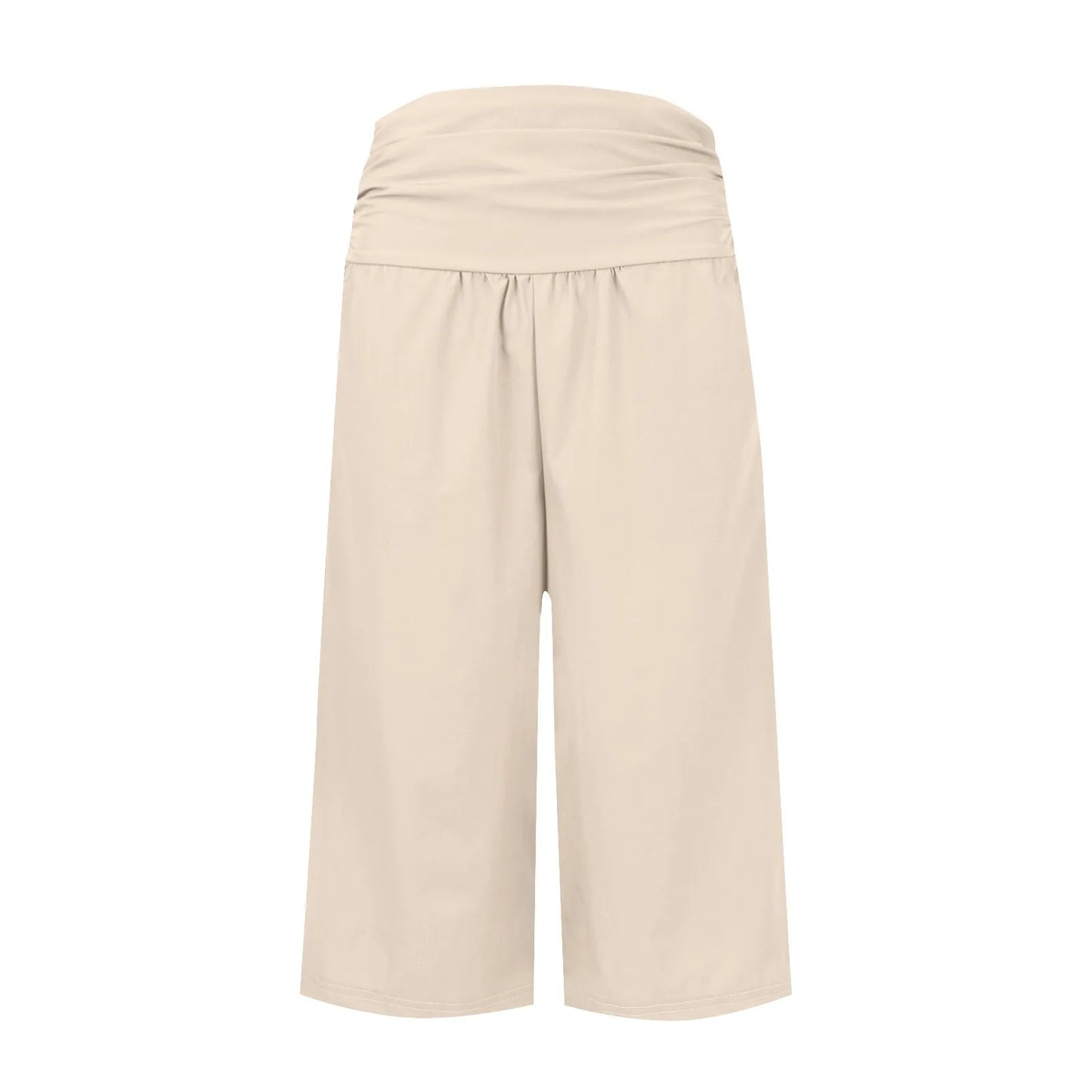 women pants summer loose cropped pants High Waist Solid Color Casual Trousers Pants With Pockets cozy breathable pantalon femme