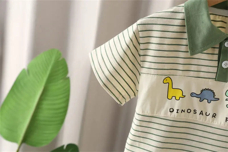 New Kids Clothes Summer Children Boy Strips T Shirt Shorts 2Pcs/set Child Toddler Clothing Infant Sportswear 1 2 3 4 5 YEAR