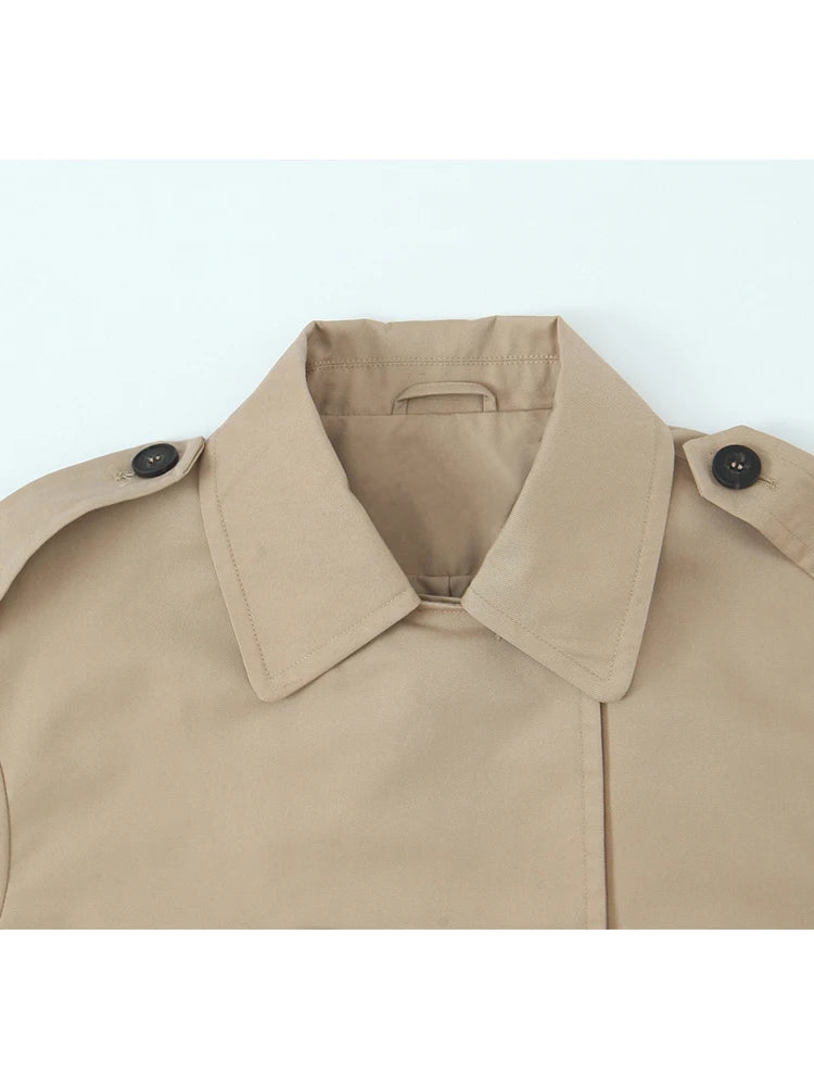 Women Jackets 2025 Autumn Winter New Fashion Laple Long Sleeves Double-Breasted Jacket Female Elegant Windcoat Style New Coats