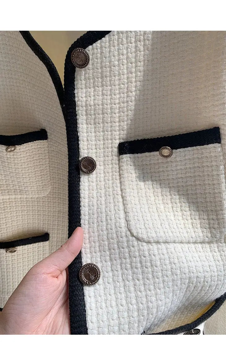 Fashionable Jacket for Short Women's Autumn Winter New Tweed Versatile Top