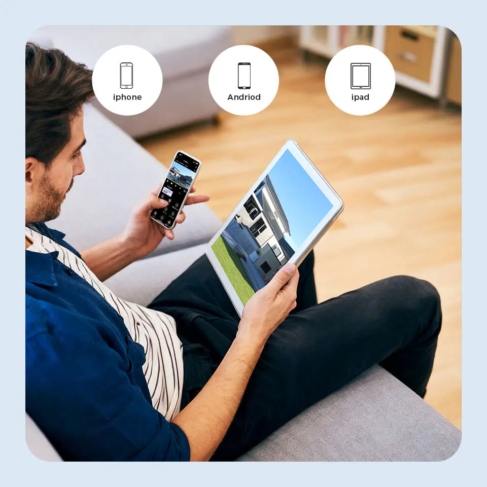 Solar Powered WiFi Security Camera Outdoor 3MP HD with Color Night Vision Two Way Audio Motion Detection & Pan - Tilt Control