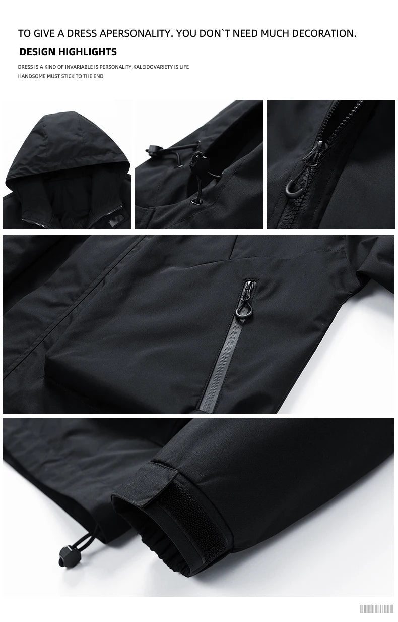 Spring Autumn Casual Jacket Fashion Hiking Men Jackets Men Outdoor Waterproof Windproof Camping Running Hooded Windbreaker Coats