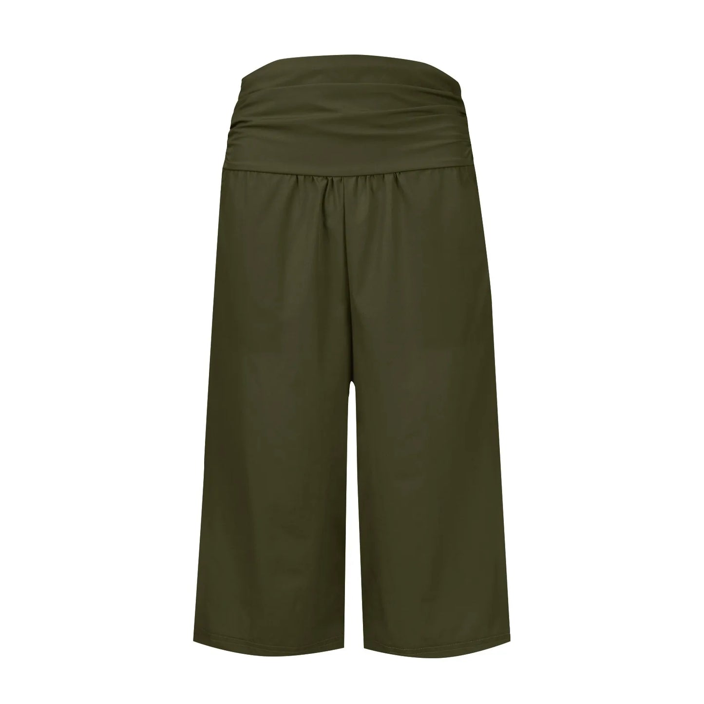 women pants summer loose cropped pants High Waist Solid Color Casual Trousers Pants With Pockets cozy breathable pantalon femme