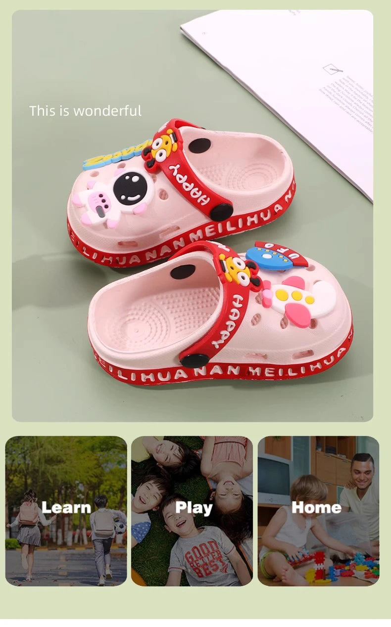 Kids' Sandals Baby & Toddler Slippers for Ages 1-5 Fashionable Breathable Waterproof Hole-Pattern Infant Clogs