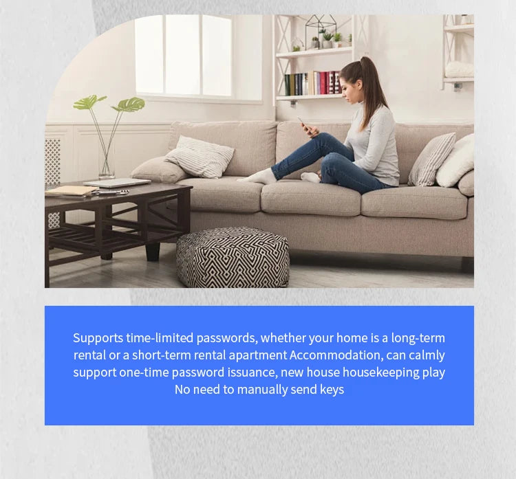 Smart TUYA Fingerprint Door Lock App Remote Control Keyless Bluetooth Digital Touchscreen Lock NFC Waterproof With Card And Key