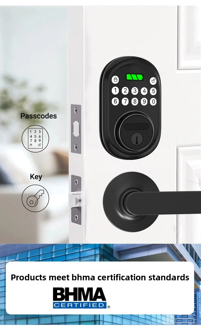 Smart electronic lock household anti-theft door password entrance door battery electronic button smart door lock