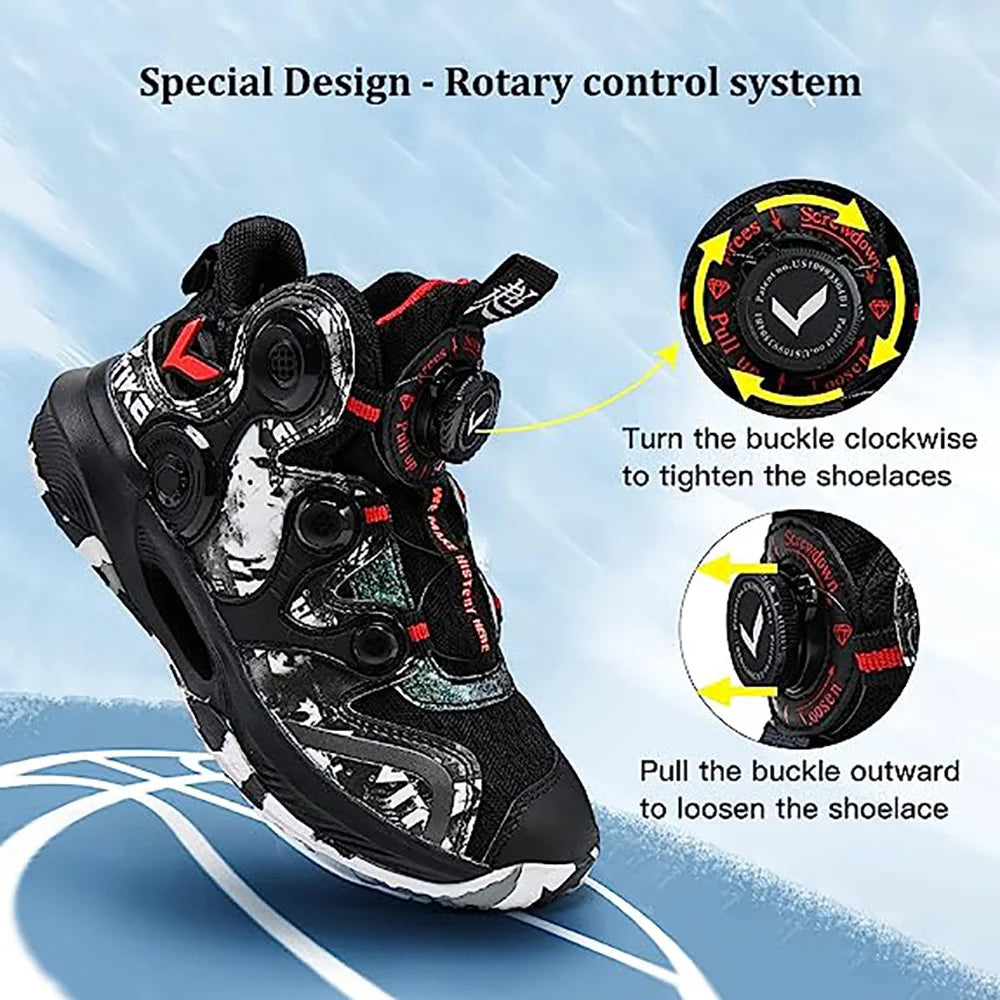 Kids Basketball Shoes Boys Air Cushion Sneakers Non-Slip Comfortable Outdoor Sports Shoes