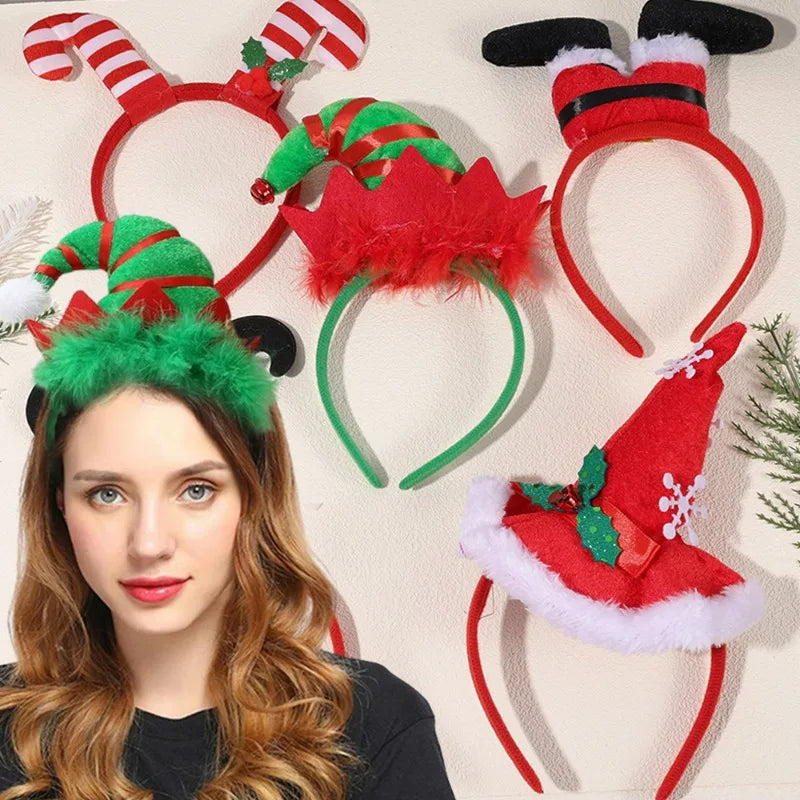 Christmas Cosplay Hair Hoop Merry Christmas Xmas Hat Santa Claus Leg Girl Boys Festival Party Headband Women Men Head Decoration