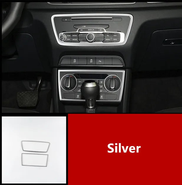 Car Accessories For Audi Q3 2012-16 Central CD Panel Cover Trim Air Conditioner Outlet Frame Door Armrest Decoration Strips