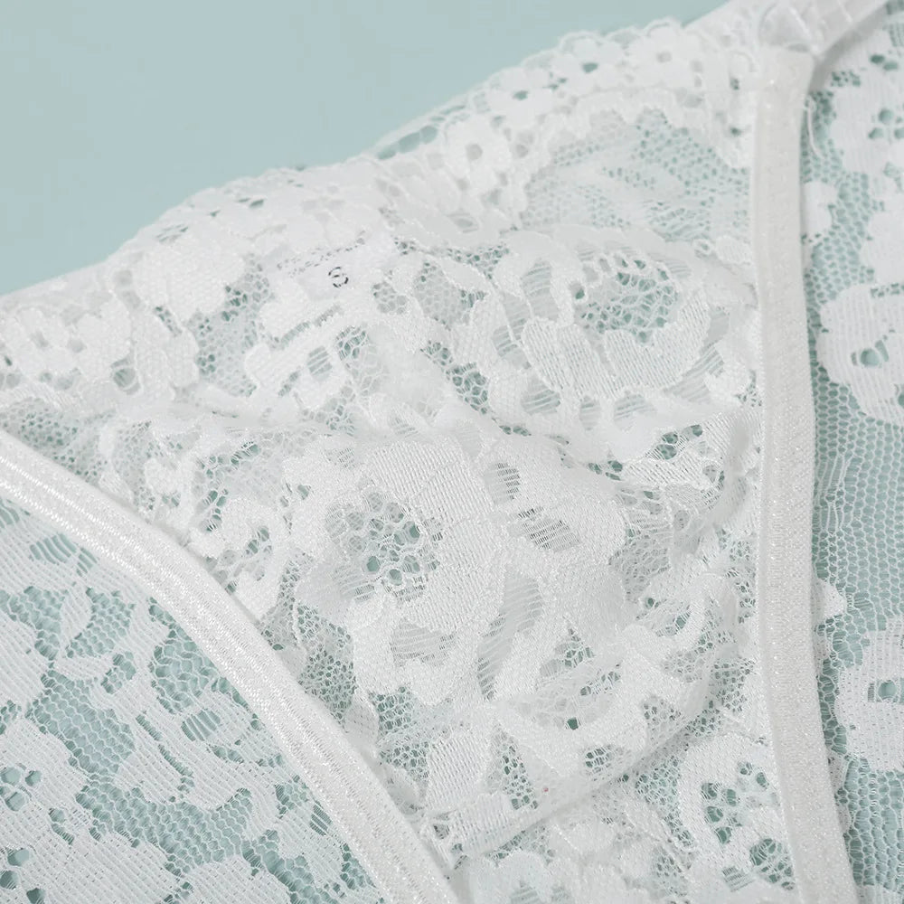 Bra for Women Bra and Panty Set Thongs Push-up Sexy Lingeire Eroitc Underwear Transparent Lace Belt Steel Ring Three-point Set