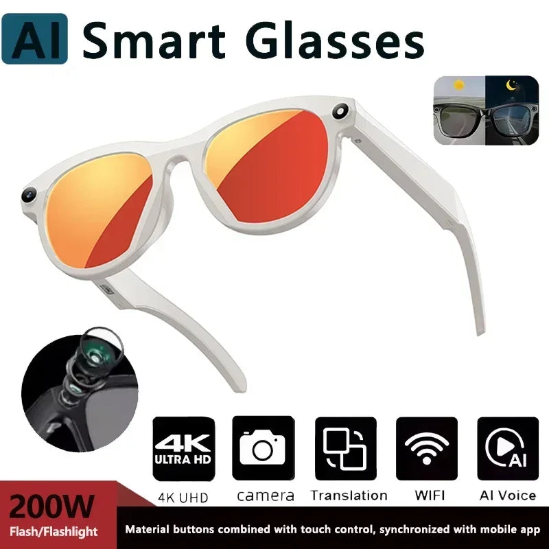 2025 Smart Glasses Photography Video AI Intelligent Interactive Translation Smart Sunglasses Bluetooth Call Music Play For IOS