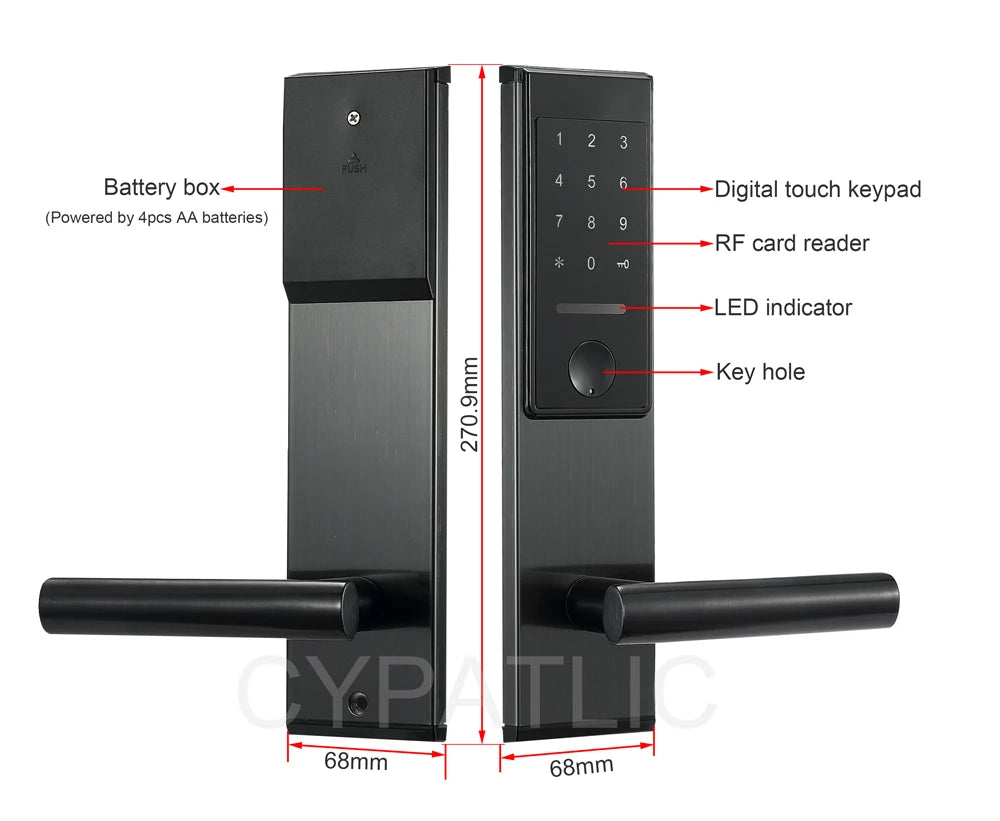 Stainless Steel Smart Door Lock TTlock Wireless Digital Electronic Lock Smart Home Wooden Door Lock