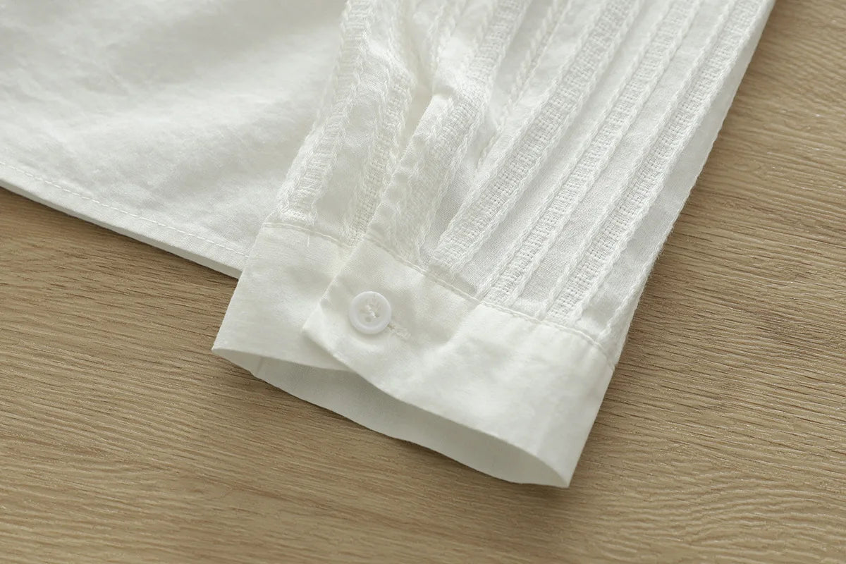 Casual Cotton Solid Colors White Shirt Women 2024 Spring New Woman Long Sleeve Blouse Tops Simple Fine Office Lady Clothes