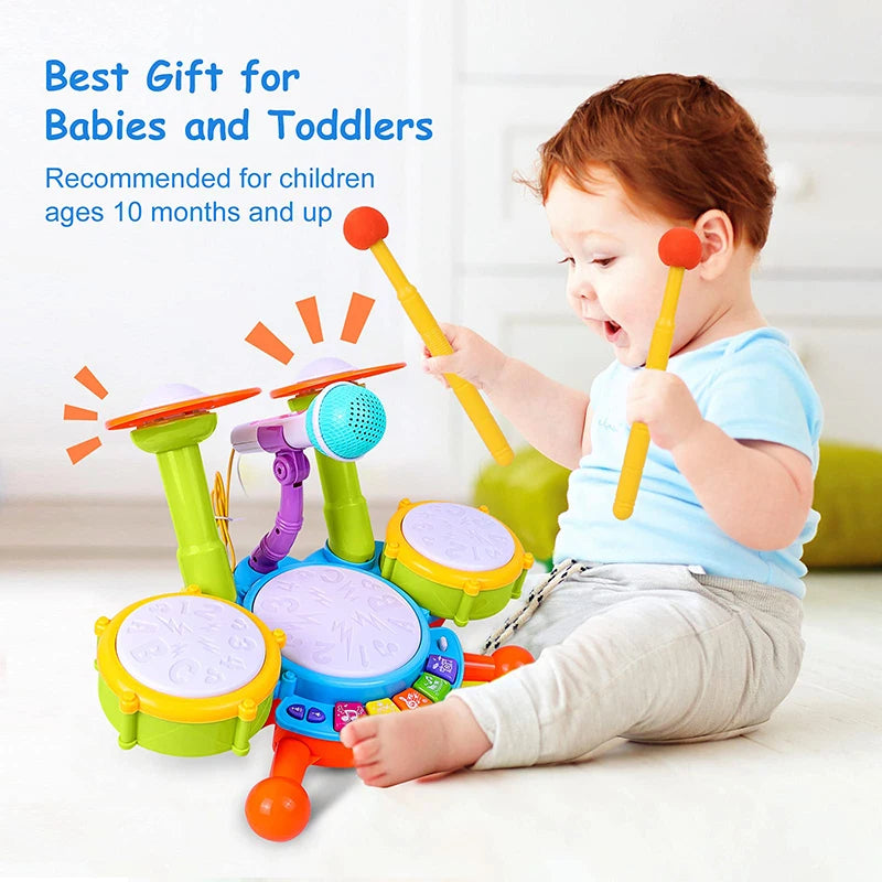 Kids Jazz Drum Musical Toys Set Toddler Baby Percussion Drum Instruments Montessori Toys for Toddlers Early Educational Toy Gift