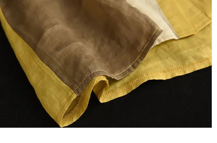 Cotton and Linen Shirt for Women Fashionable and Versatile Cardigan Lapel Top Thin