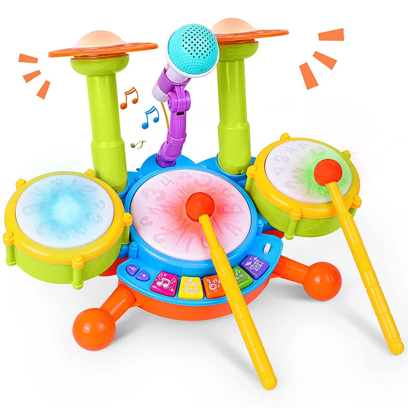 Kids Jazz Drum Musical Toys Set Toddler Baby Percussion Drum Instruments Montessori Toys for Toddlers Early Educational Toy Gift