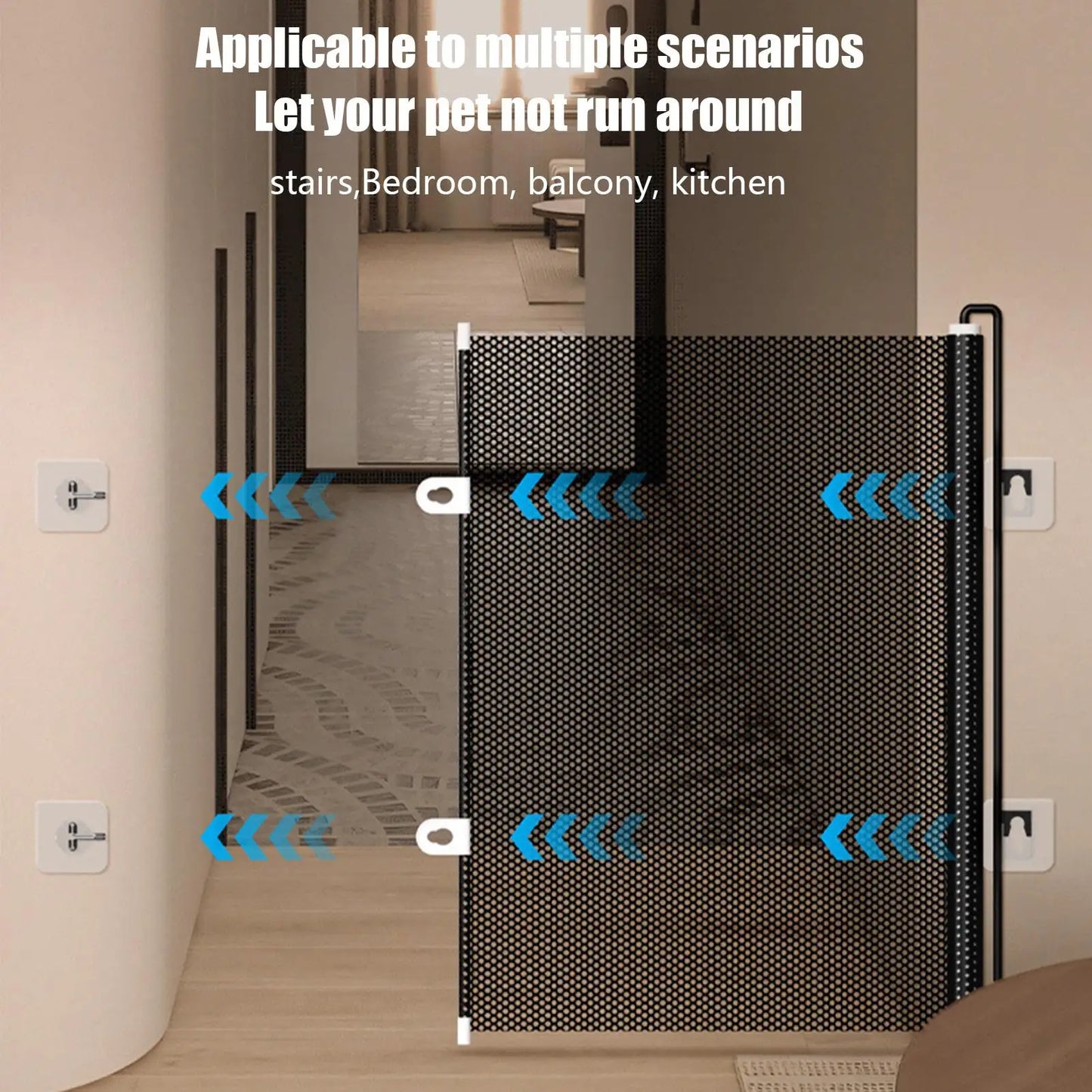 Pet Accessories Guard Retractable Pet Fence Safety Barrier Universal Pet Network Fence Folding Child Barrier Fences Stairs