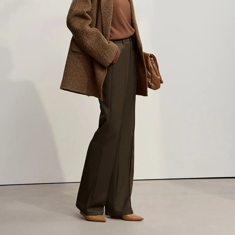 Amii Minimalist Women Pants 2025 Winter New Commuting Versatile Woman Clothes Casual Solid Color Straight Trousers 12544139