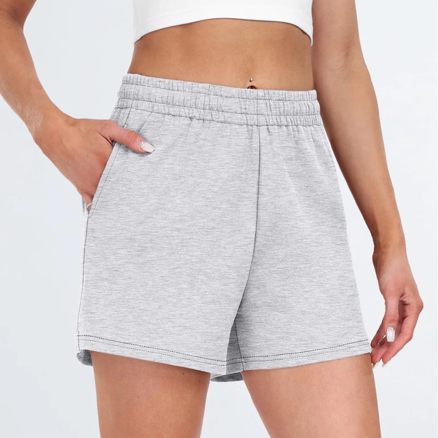 Women's Shorts Casual Summer Comfy Elastic High Waist Running Shorts With Pockets pantalones de mujer 바지 2024 한국인 후기 많은 옷