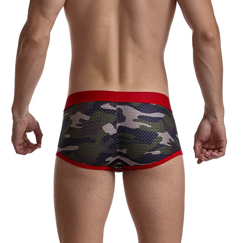 Sexy Underwear Men Boxer Briefs Cueca Gay Male Panties Mesh Camouflage Fashion Men Under Wear Lingerie Underpants Pouch Shorts