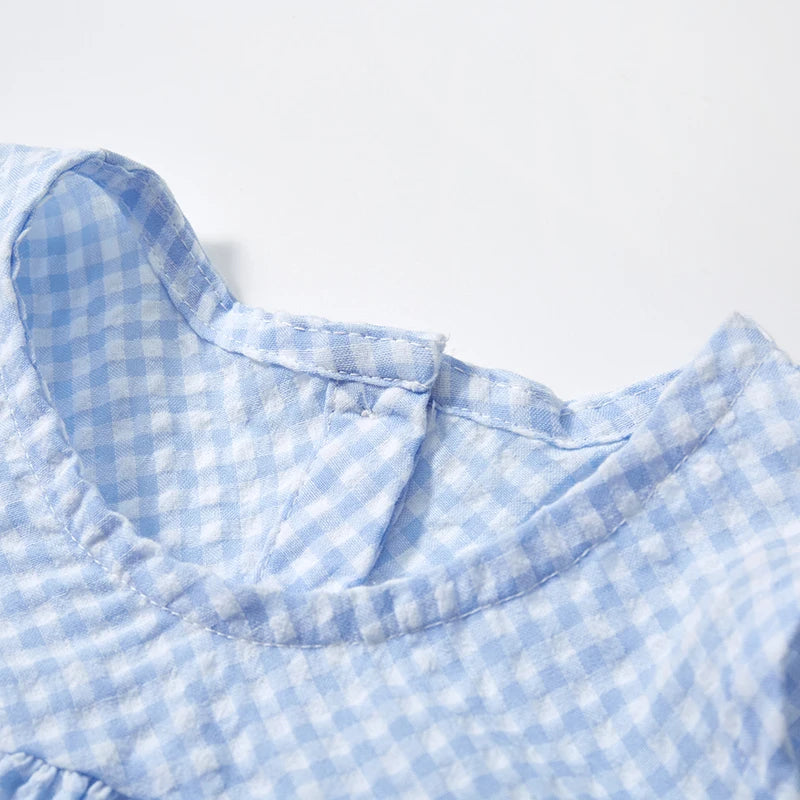 Little Maven 2024 Kids Clothes Summer Lattice Dress Baby Girls Clothes Cartoon Ducks Dresses Children's Clothing Vestidos Cotton