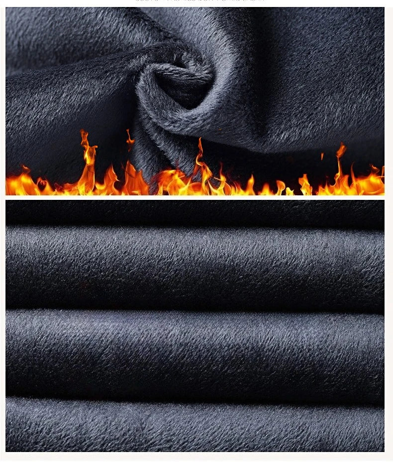 New Winter Mens Clothing Warm Casual Pants 98% Cotton Fleece Straight Business Thicken Men Pants Stretch Classic Velvet Trousers