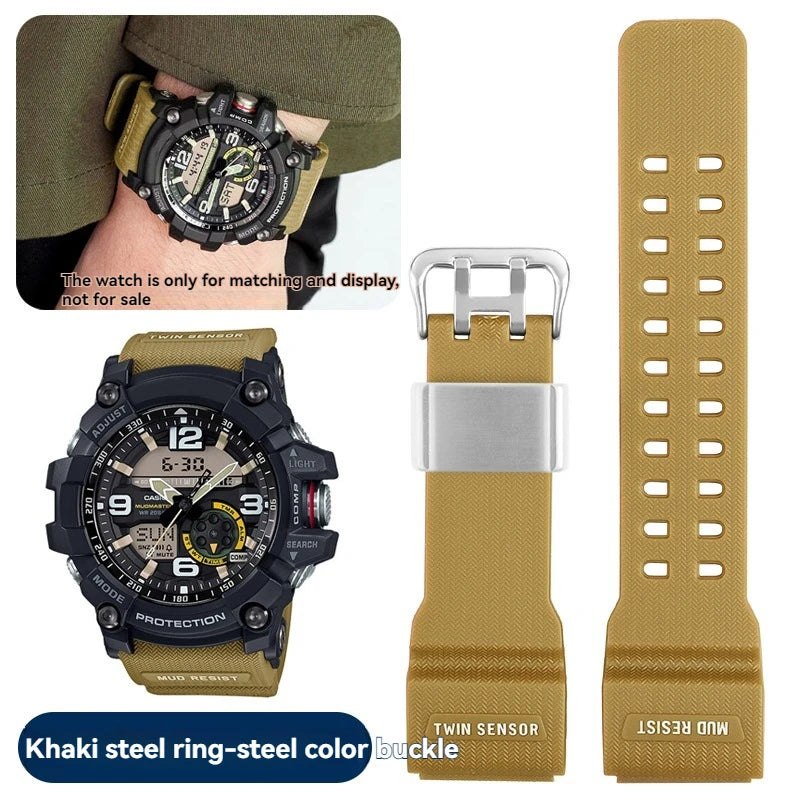 Resin Band for Casio G-SHOCK GG-1000/GWG-100/GSG-100 Mudmaster, Shockproof Watch Strap Replacement Outdoor Sports Accessories