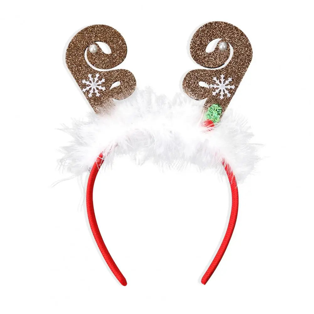 Christmas Headbands Snowman Reindeer Antler Headband Santa Hat Antlers Hair Hoop Plastic Festive Holiday Headbands