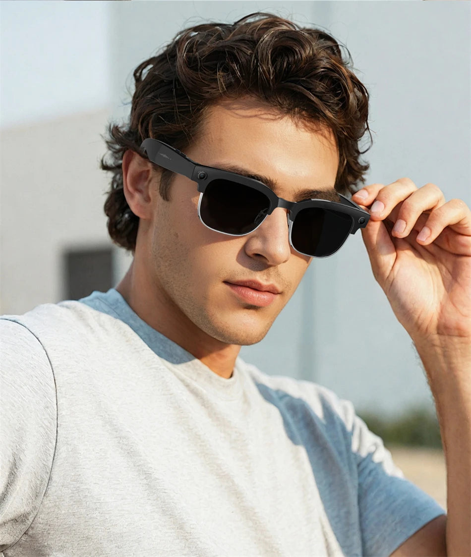 4K HD Camera Glasses Translator AI Glasses Video Recording BT Call Music Glasses Waterproof Sport Bluetooth Smart Sunglasses Men