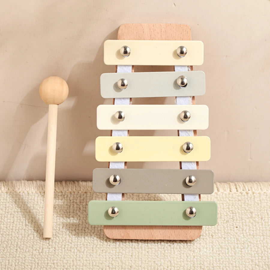 Kids Wooden Montessori Toys Musical Instruments Rattle Toys Wooden Squirrel Percussion Instruments Preschool Educational Toys