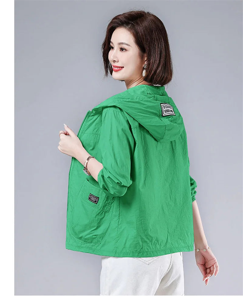 2025 New Summer Women Jacket Waterproof Sun Protection Clothes Thin Lightweight Jacket Women Quick Dry Sport Coat Windbreaker