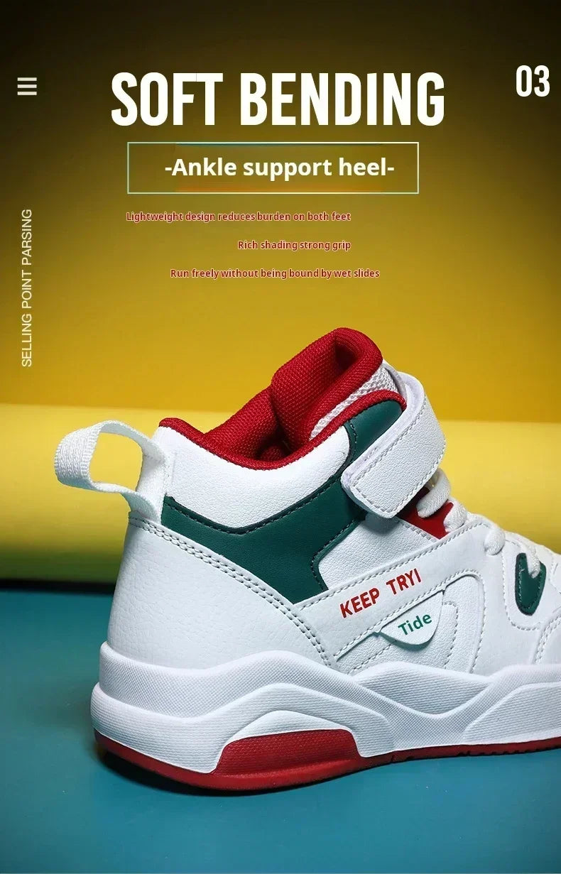 Children Basketball Kids Shoes New Children Sneakers Child Shoes High-Quality Durable Light Breathable Soled Anti-Slip Trainer