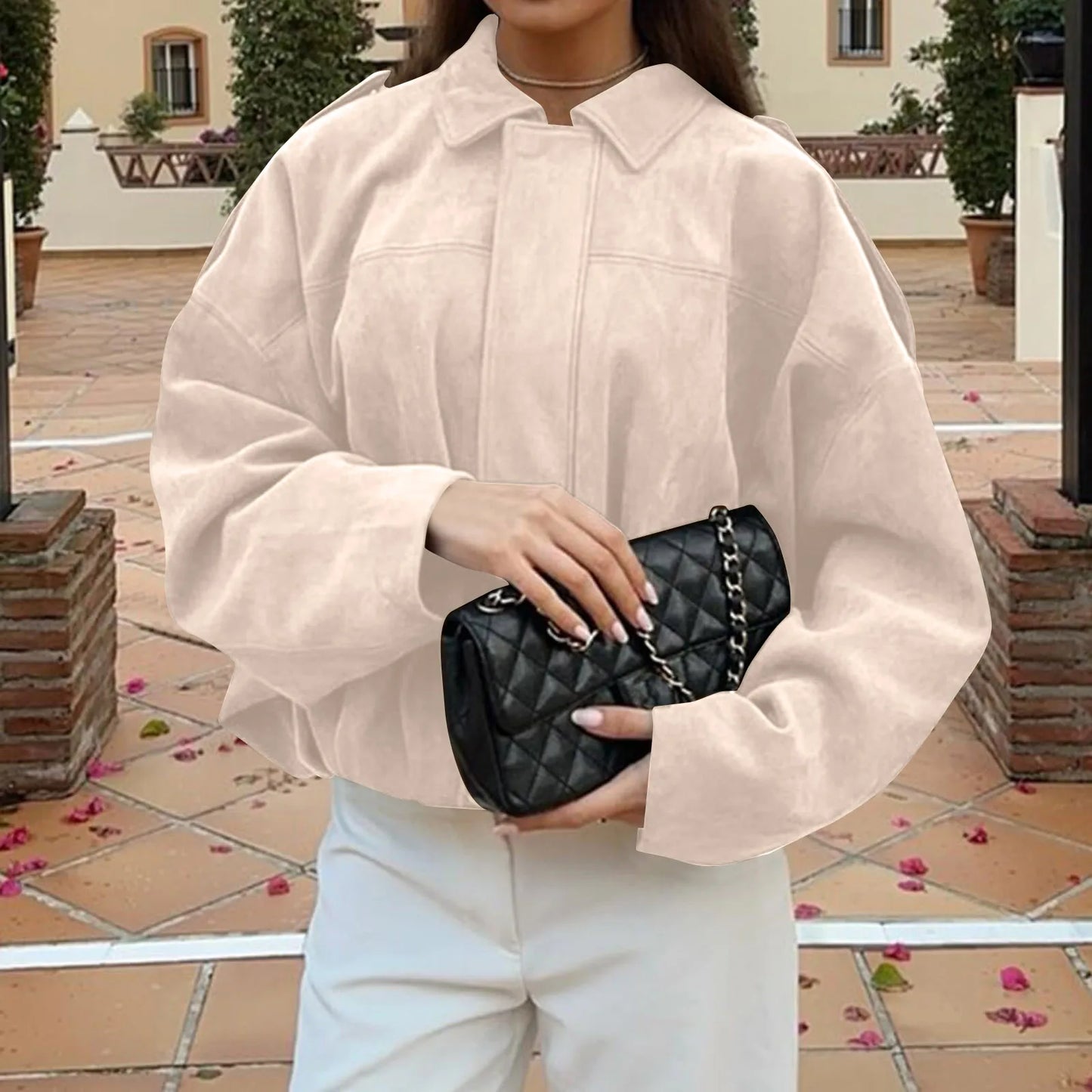 Women's Jacket Fashionable Long Sleeve Zip Up Cropped Coat Autumn Streetwear Cropped Jackets Chic Street Youth Casual Jackets