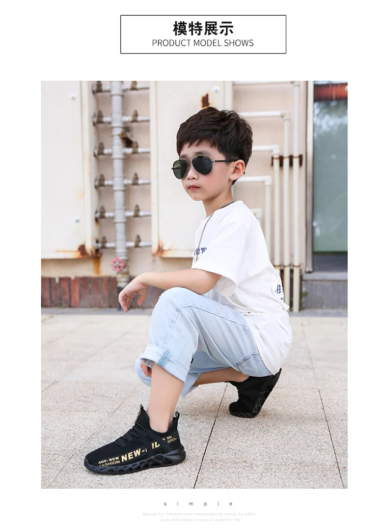 Kids Sports Shoes Boys Children Athletic Sneakers Mesh Lightweight Running Basketball Tennis School Outdoor Casual Shoes ﻿