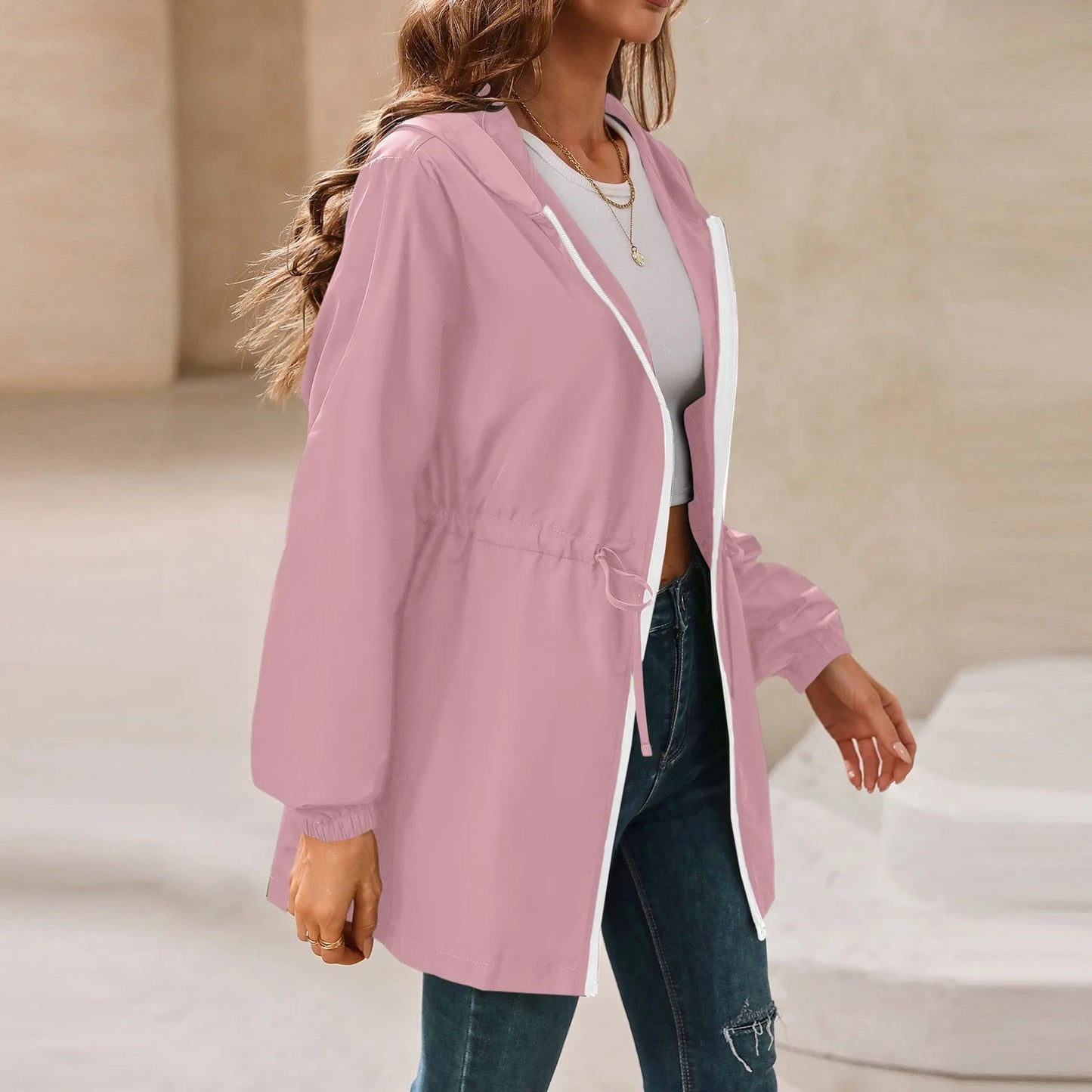 Women'S Jacket Tourism Outdoor Hiking Waterproof Rain Poncho Raincoat Hooded Rain Coat High-Quality Jackets Hiking Clothes