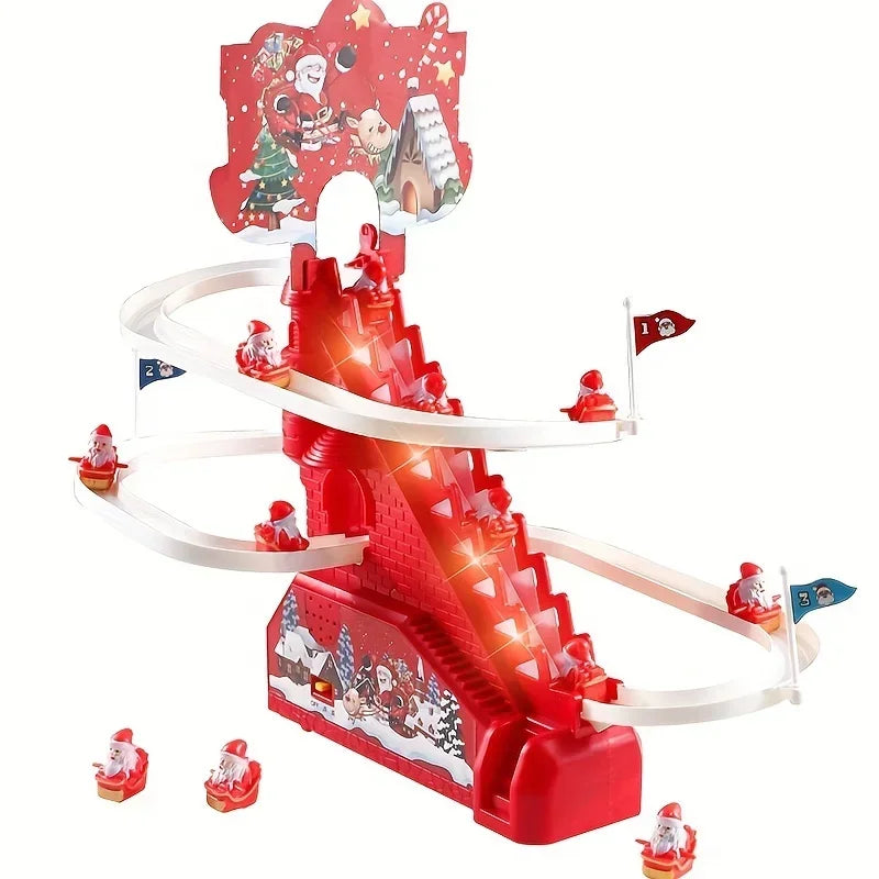 Christmas Climbing Slide Track Toy With Music Light Interactive Roller Coaster Educational Play Gift For Kids Home Decor