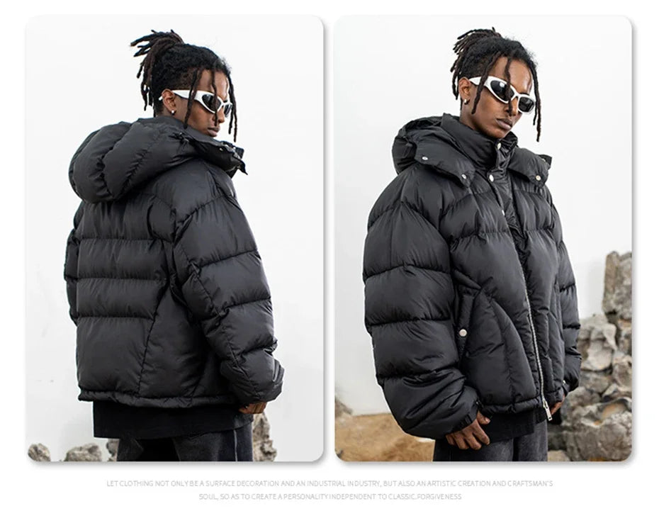 Winter Men Jackets Thicken Warm Parkas Coats Streetwear Harajuku Hip Hop Oversized Jackets Casual Loose Padded Jackets Outwear