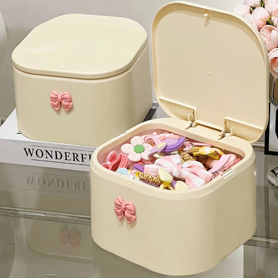 Girls Hair Accessories Organizer Large Capacity | Plastic Storage Box for Hair Clips Ponytail Holders Hair Bands
