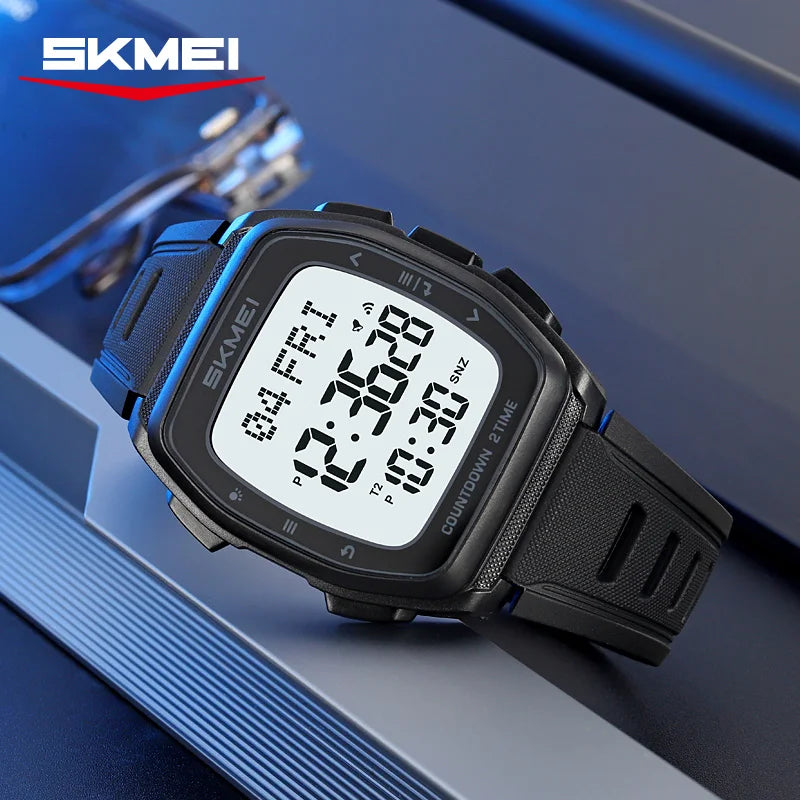 SKMEI 2441 LED Display Electronic Mens Wristwatches Waterproof Countdown Sport Watch for Men Military Digital Clock Reloj Hombre