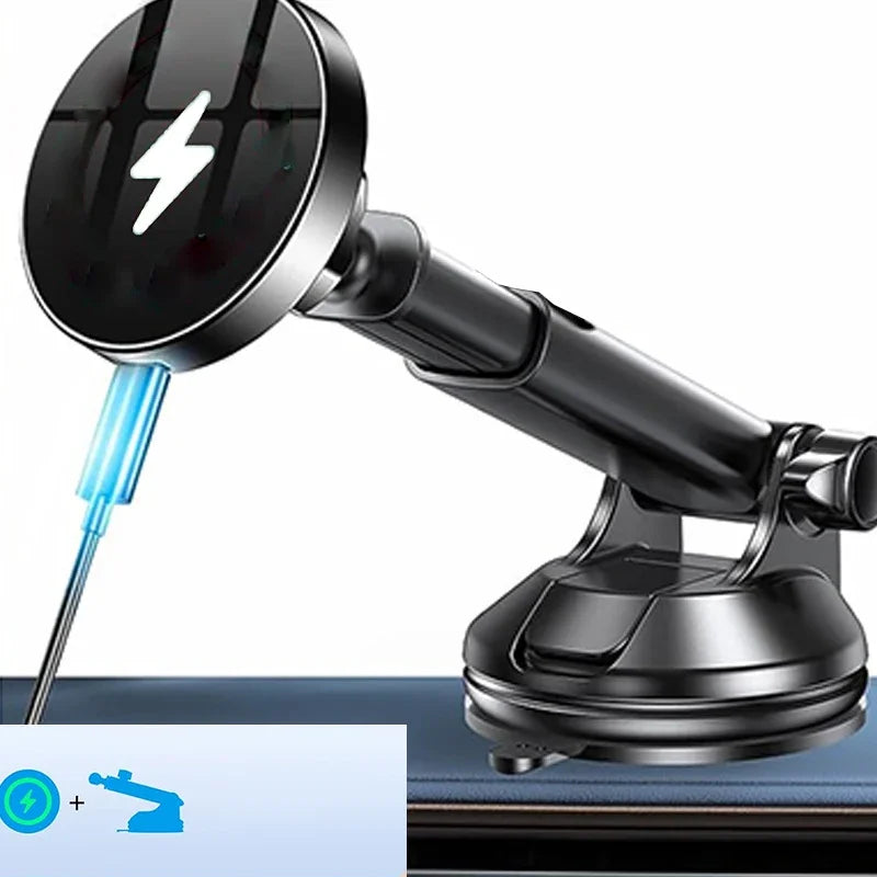 UYUXIO Dashboard Wireless Car Phone Charger Adapter 15W Fast Charging Magnetic Car Phone Holder for iPhone 16 15 14 13 12