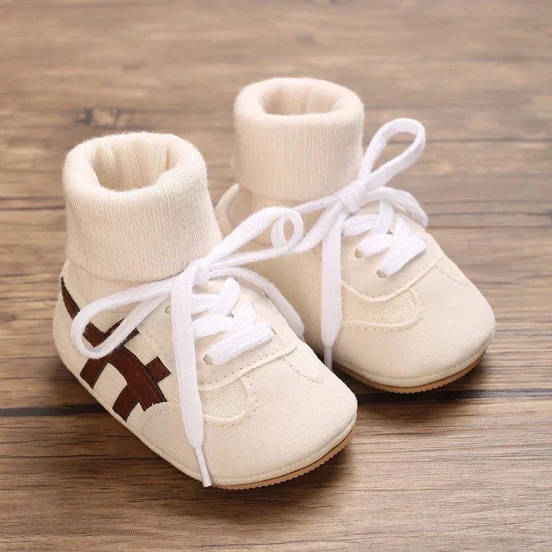 Spring and Autumn Baby Shoes for Boys and Girls 0-1 Years Old Shoes and Socks Do Not Drop Soft Bottom Anti Slip Sneakers 6-12M