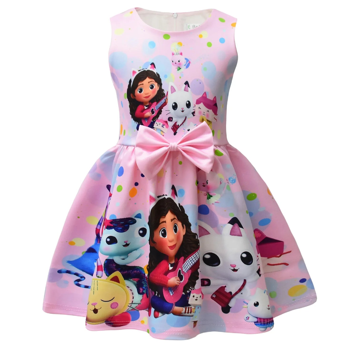 Gabby's Dollhouse Kids Clothes Summer Baby Girls Cute Princess Dress Cartoon Gabby Cats Toddler Girls Birthday Party Dresses