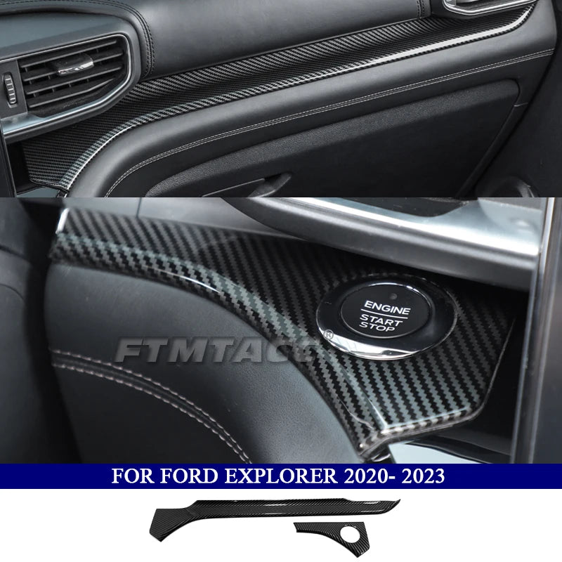 Car Accessories for Ford Explorer 2020 2021 2022 2023 ABS Carbon Fiber Interior Kit  Dashboard Console Decoration Cover Trim