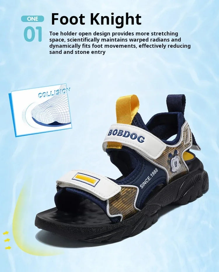 Kids Summer Shoes Fashion Big Boys Beach Sandals Children Casual Sports Sandals Color Matching Anti-skid Classic Size 28-40
